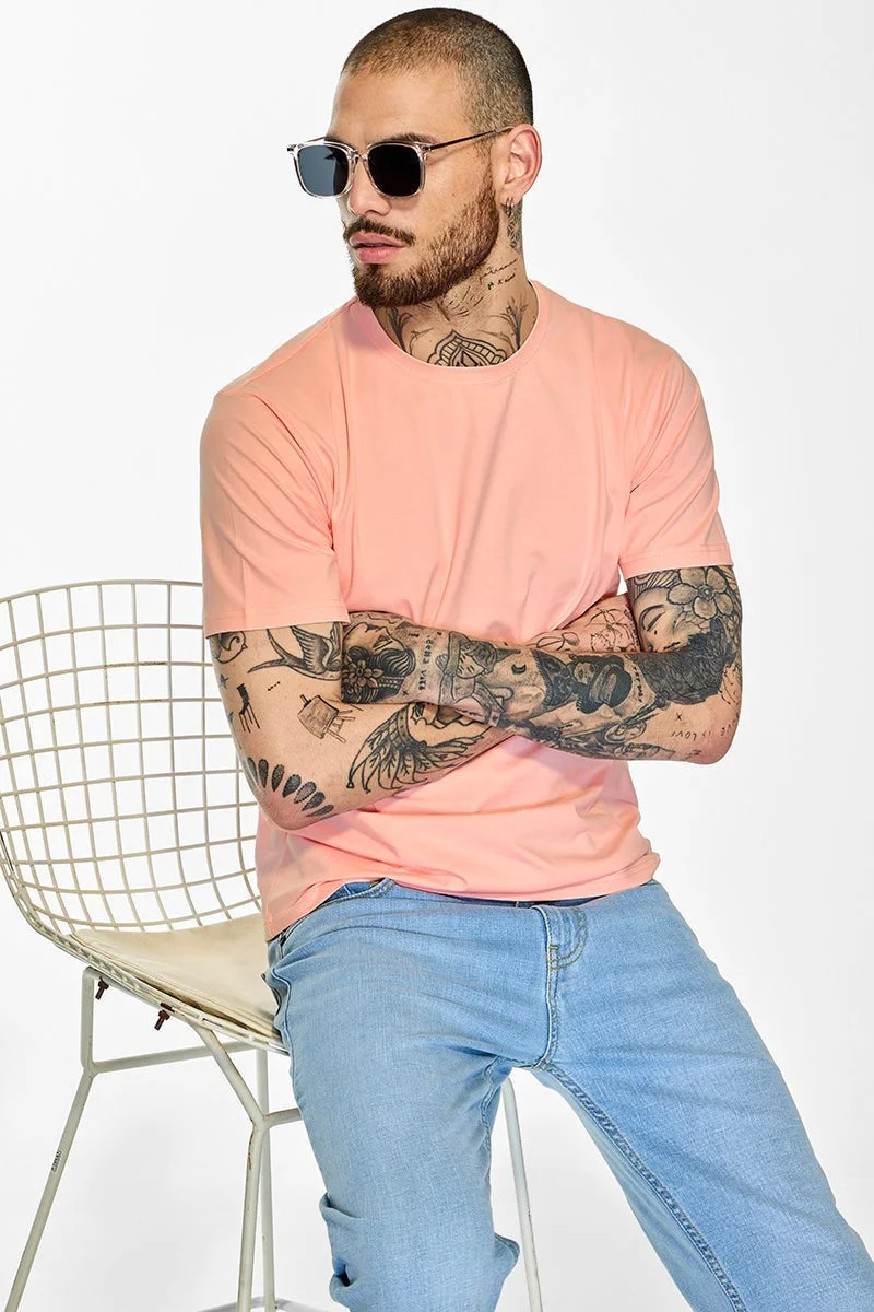 سنيتش تيشيرت كور لاب خوخي بقصة ضيقة ومرونة